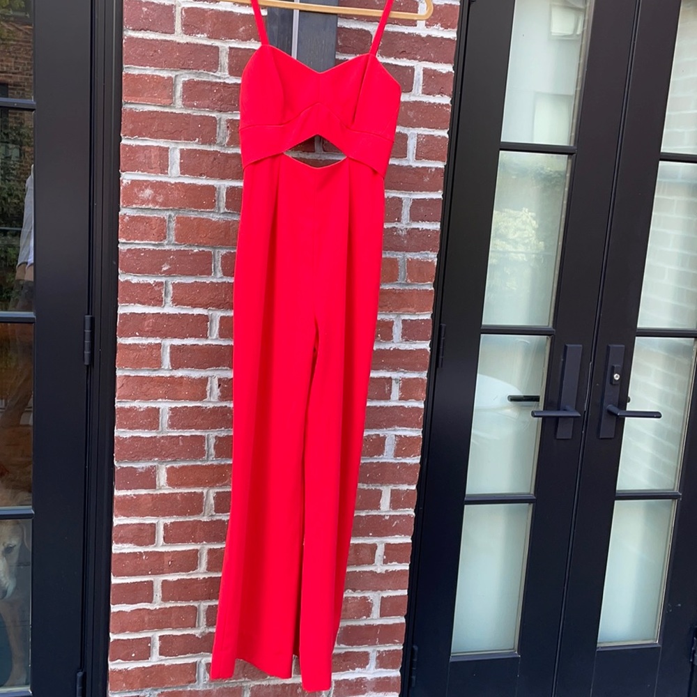 Intermix red pantsuit with a cute cut out. Never worn, like new